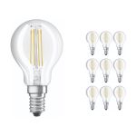 Multipack 10x Ledvance CLASSIC LED E14 Pear Filament Clear 4.2W 470lm - 927 Extra Warm White | Best Colour Rendering - Dimmable - Replaces 40W